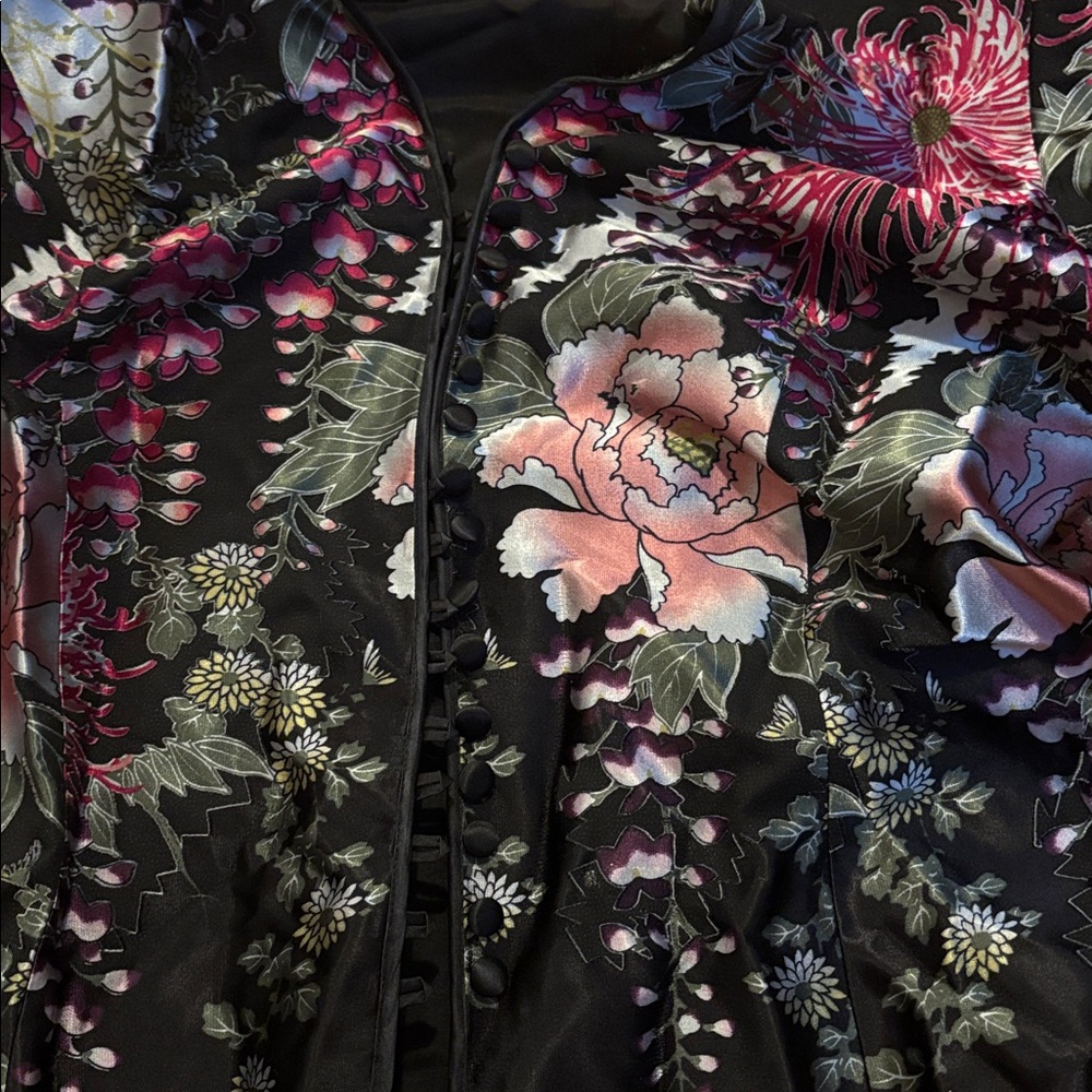 JS Collection Floral Black Jacket - Picture 6 of 11